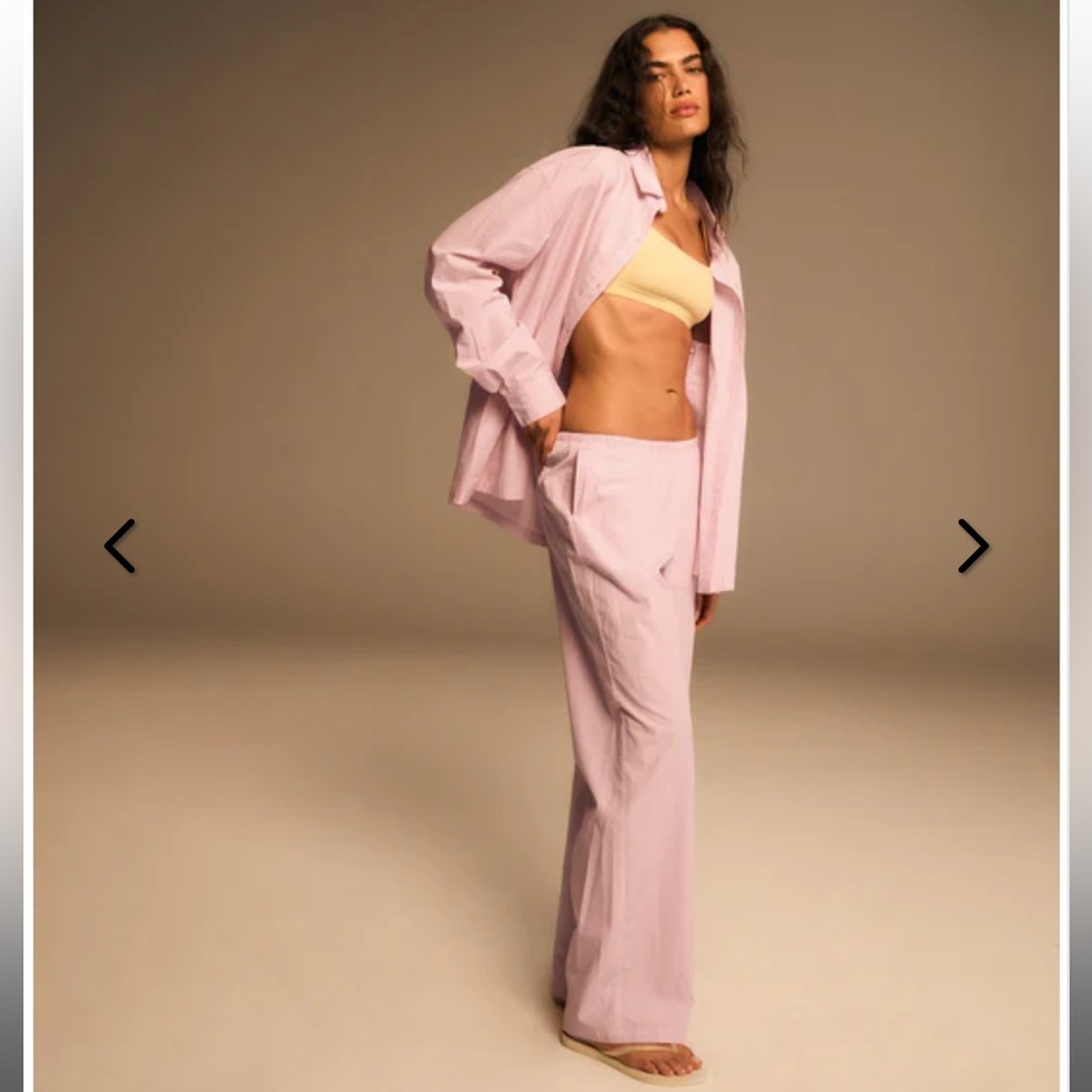 SET - adanola pink striped button up & pants